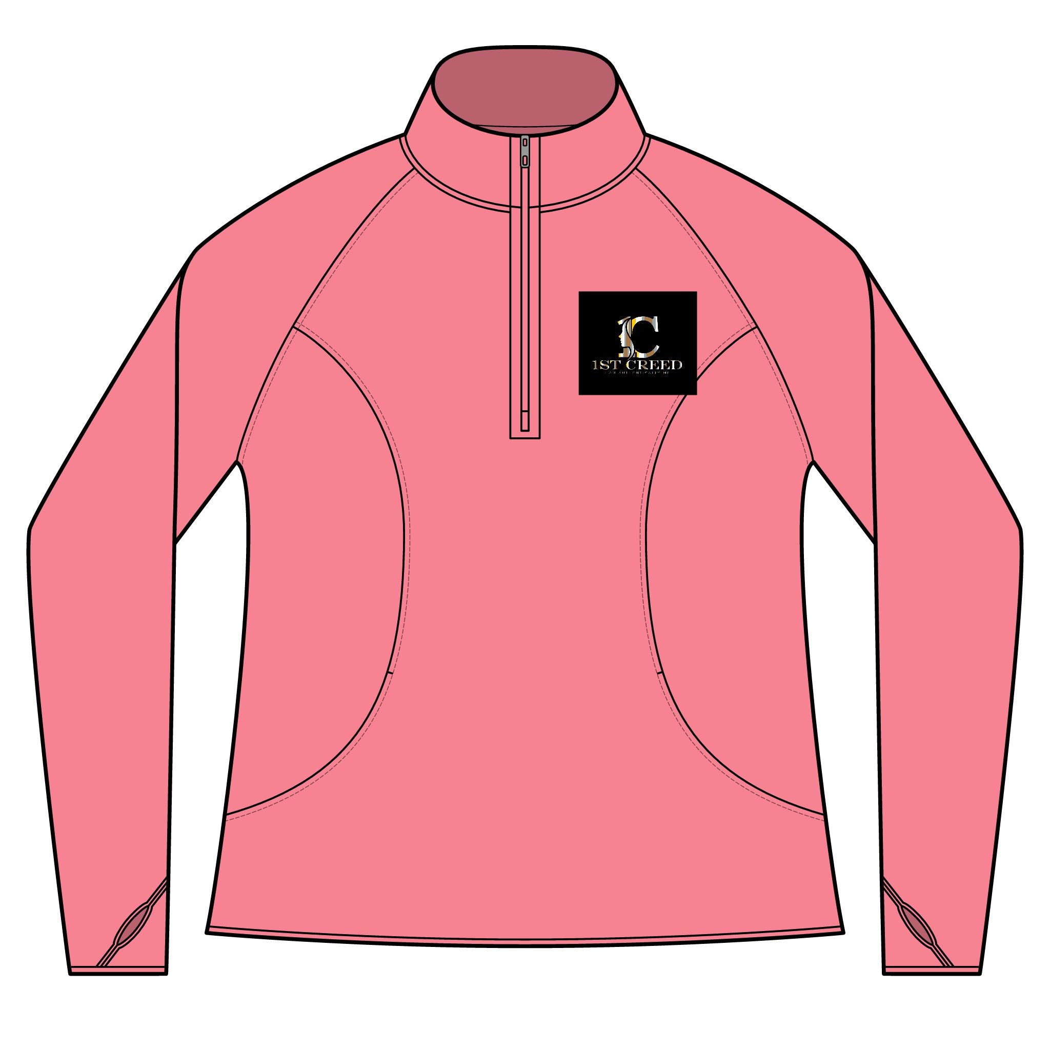 Ladies Sport-Wick Stretch Pullover for Active Women, Fitness Apparel, Personalized Exercise Clothing, Athletic Quarter-Zip, Gift for Her