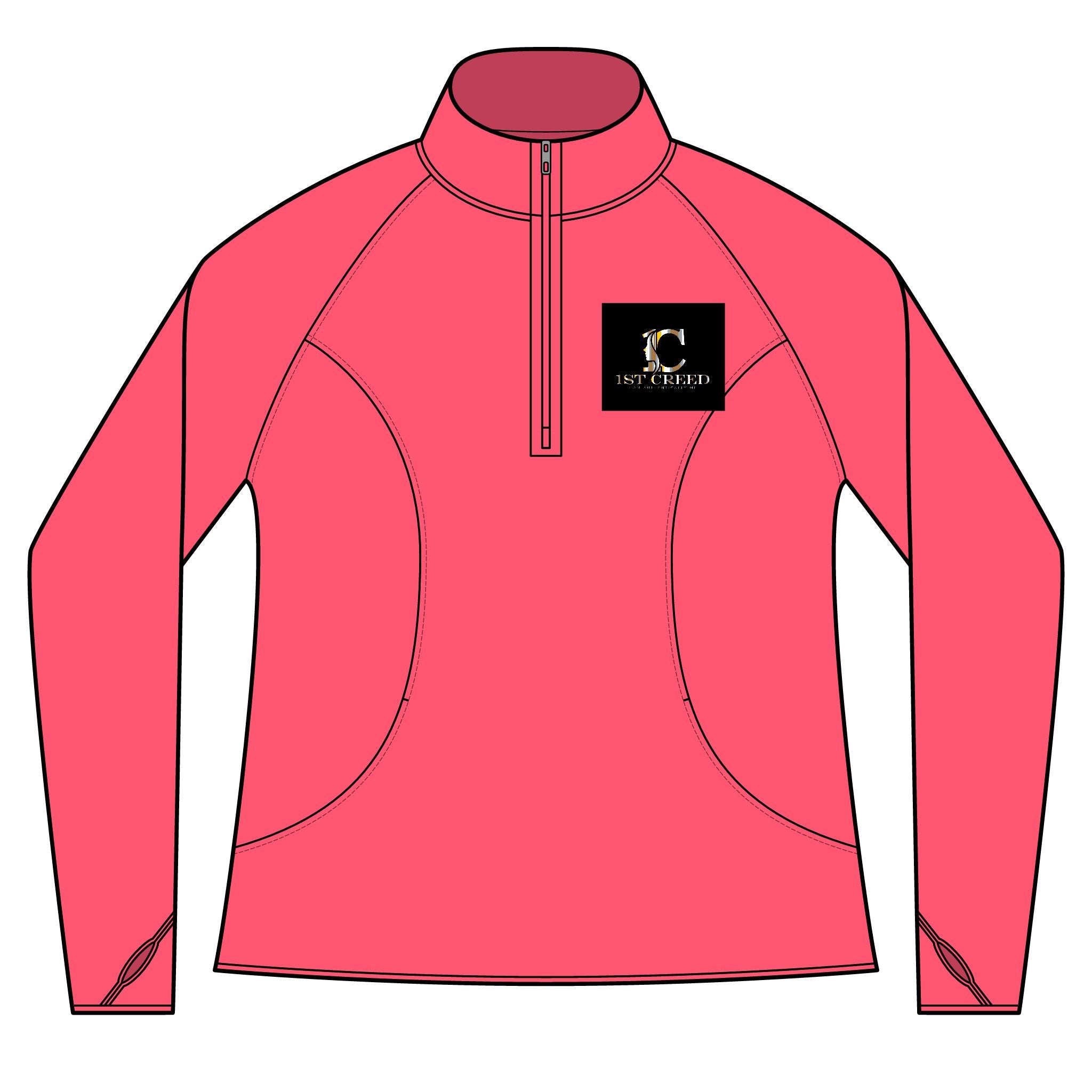 Ladies Sport-Wick Stretch Pullover for Active Women, Fitness Apparel, Personalized Exercise Clothing, Athletic Quarter-Zip, Gift for Her