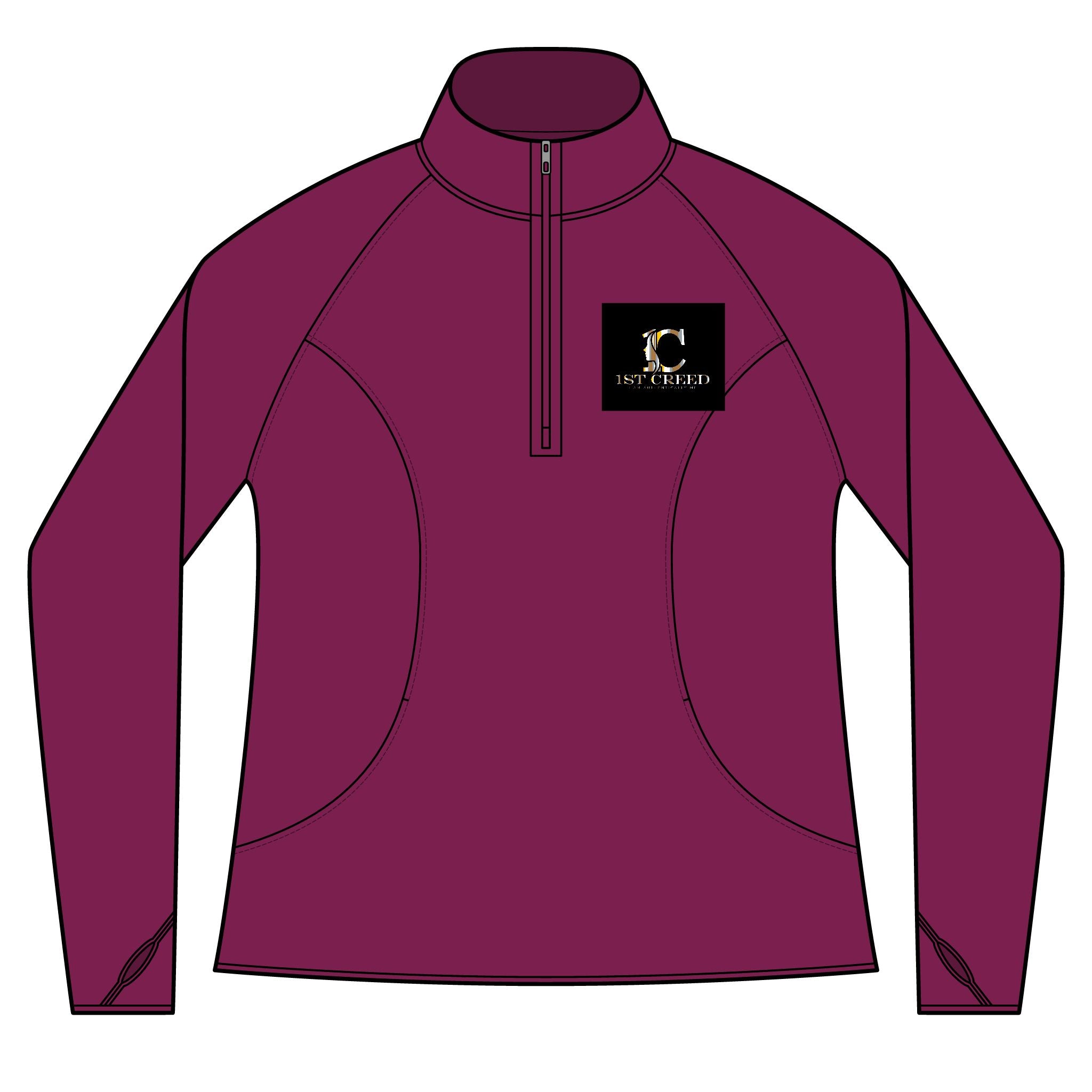 Ladies Sport-Wick Stretch Pullover for Active Women, Fitness Apparel, Personalized Exercise Clothing, Athletic Quarter-Zip, Gift for Her